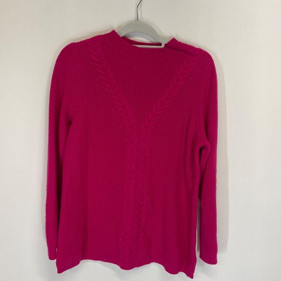 Talbots lambs wool blend pink knit sweater 1x - Picture 1 of 5